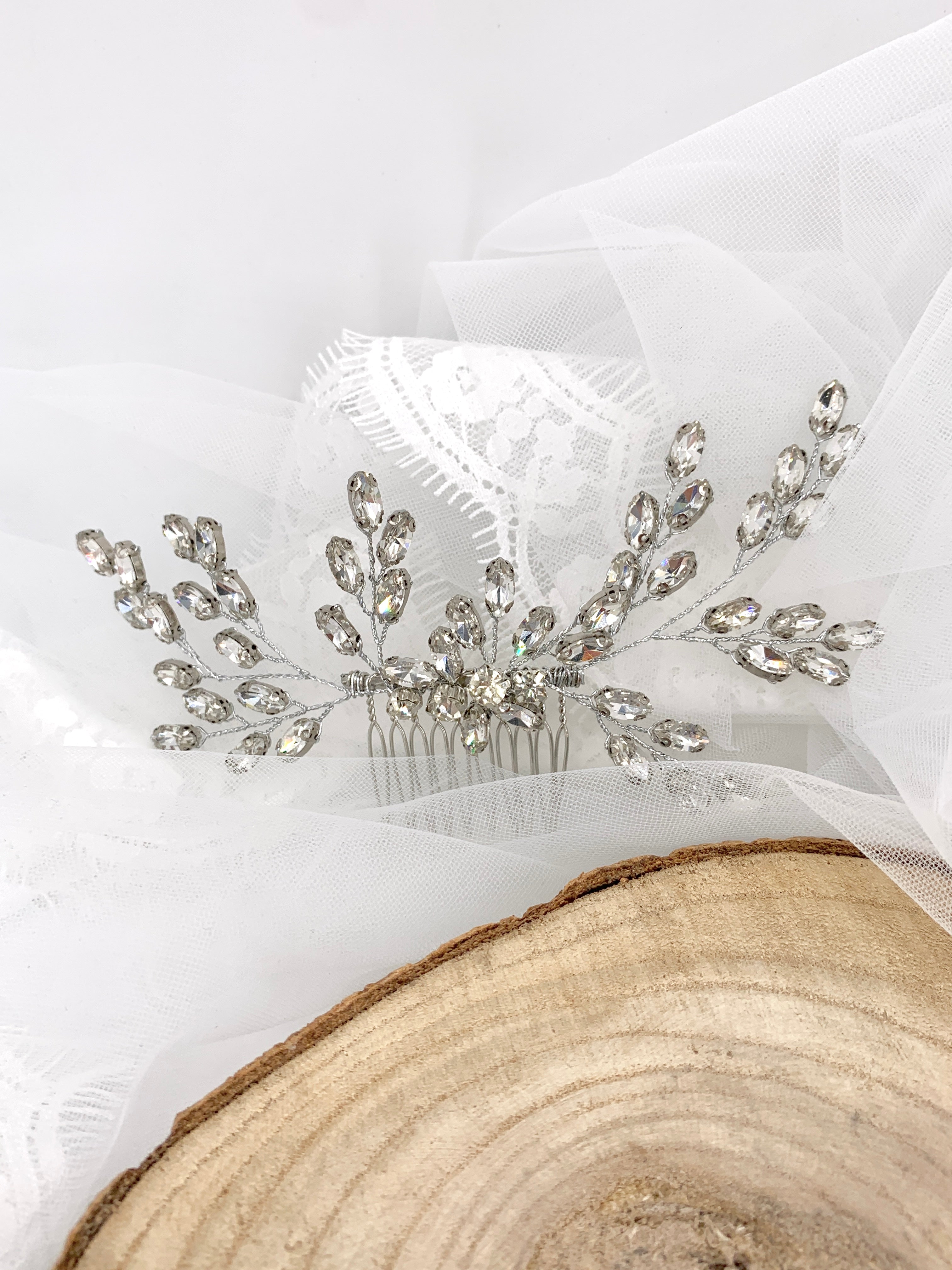 Haarkamm Strass Silber – Eleganter Brautschmuck mit Glanz | ONDEGO®