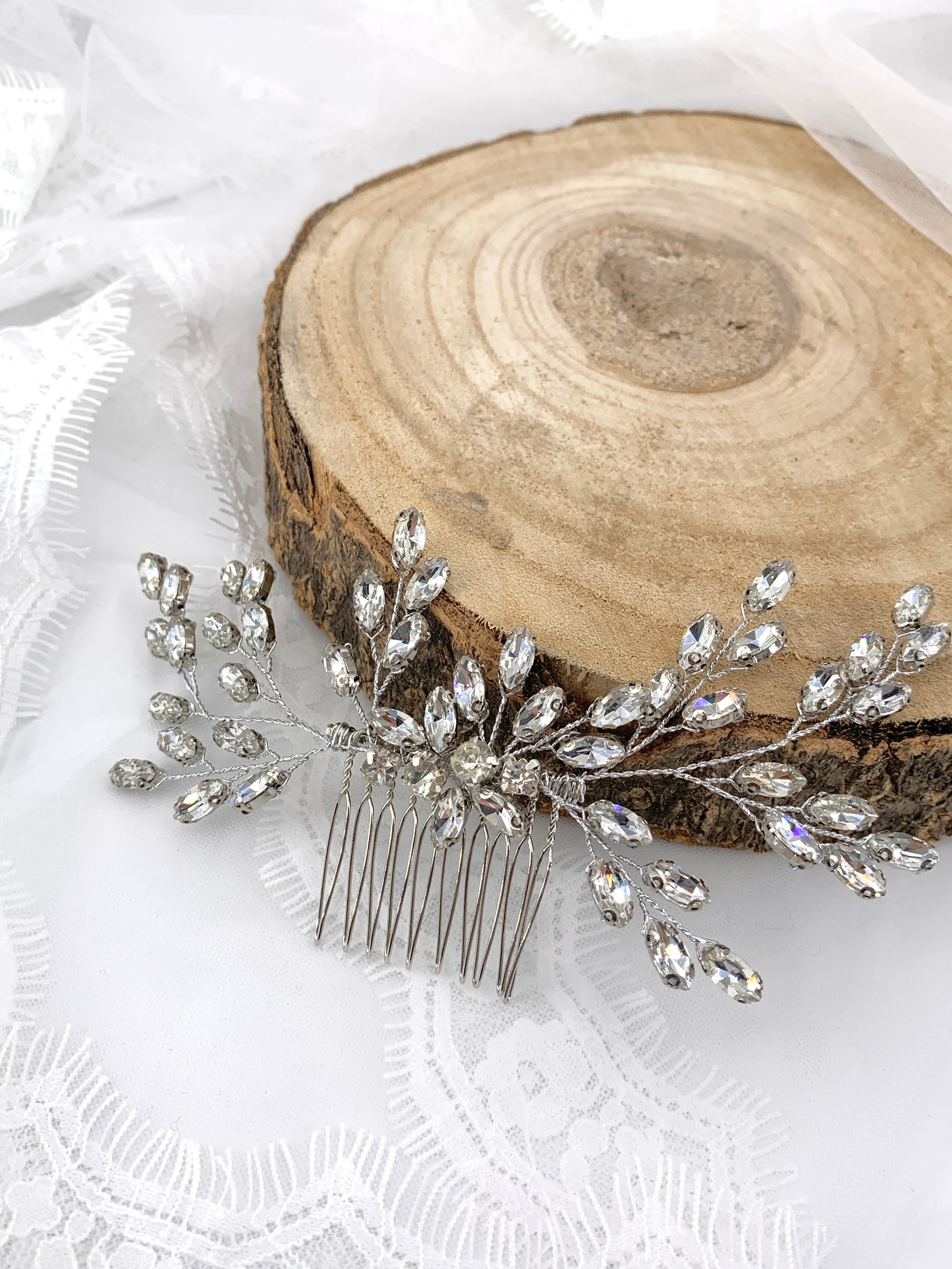 Haarkamm Strass Silber – Eleganter Brautschmuck mit Glanz | ONDEGO®