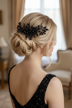 Haarkamm Schwarz – Glasschliffperlen | Gothic & Elegant | ONDEGO®