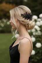 Haarkamm Schwarz – Glasschliffperlen | Gothic & Elegant | ONDEGO®