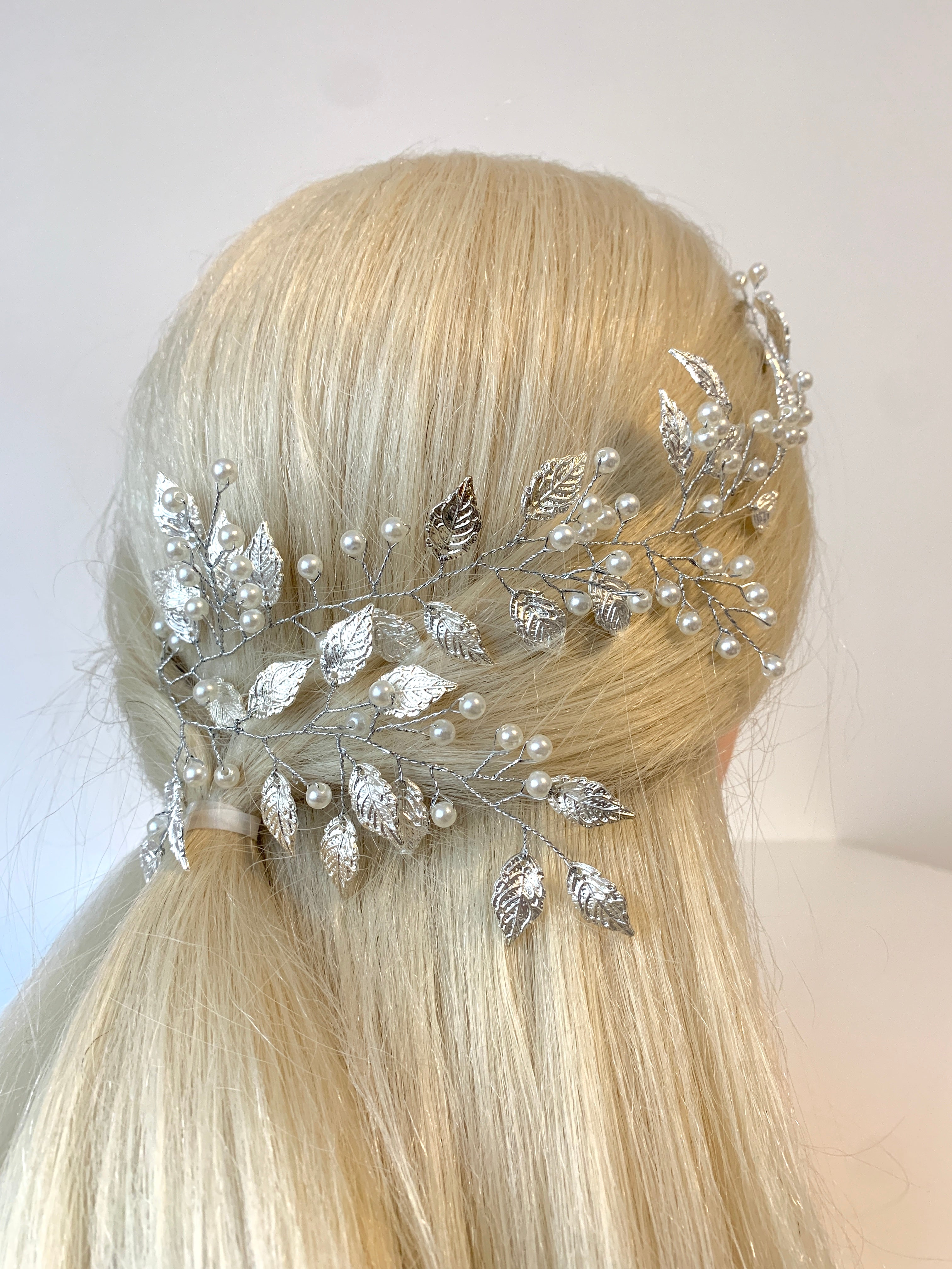 Vintage Haardraht Blätter Silber Brautschmuck Hochzeit Haarschmuck – ONDEGO®
