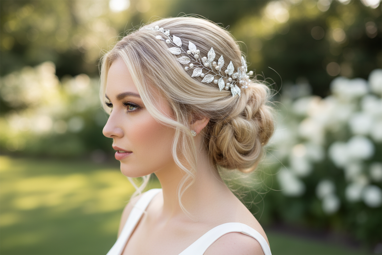Vintage Haardraht Blätter Silber Brautschmuck Hochzeit Haarschmuck – ONDEGO®