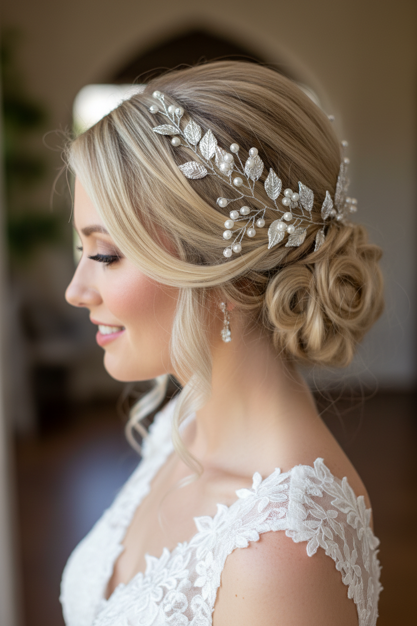 Vintage Haardraht Blätter Silber Brautschmuck Hochzeit Haarschmuck – ONDEGO®
