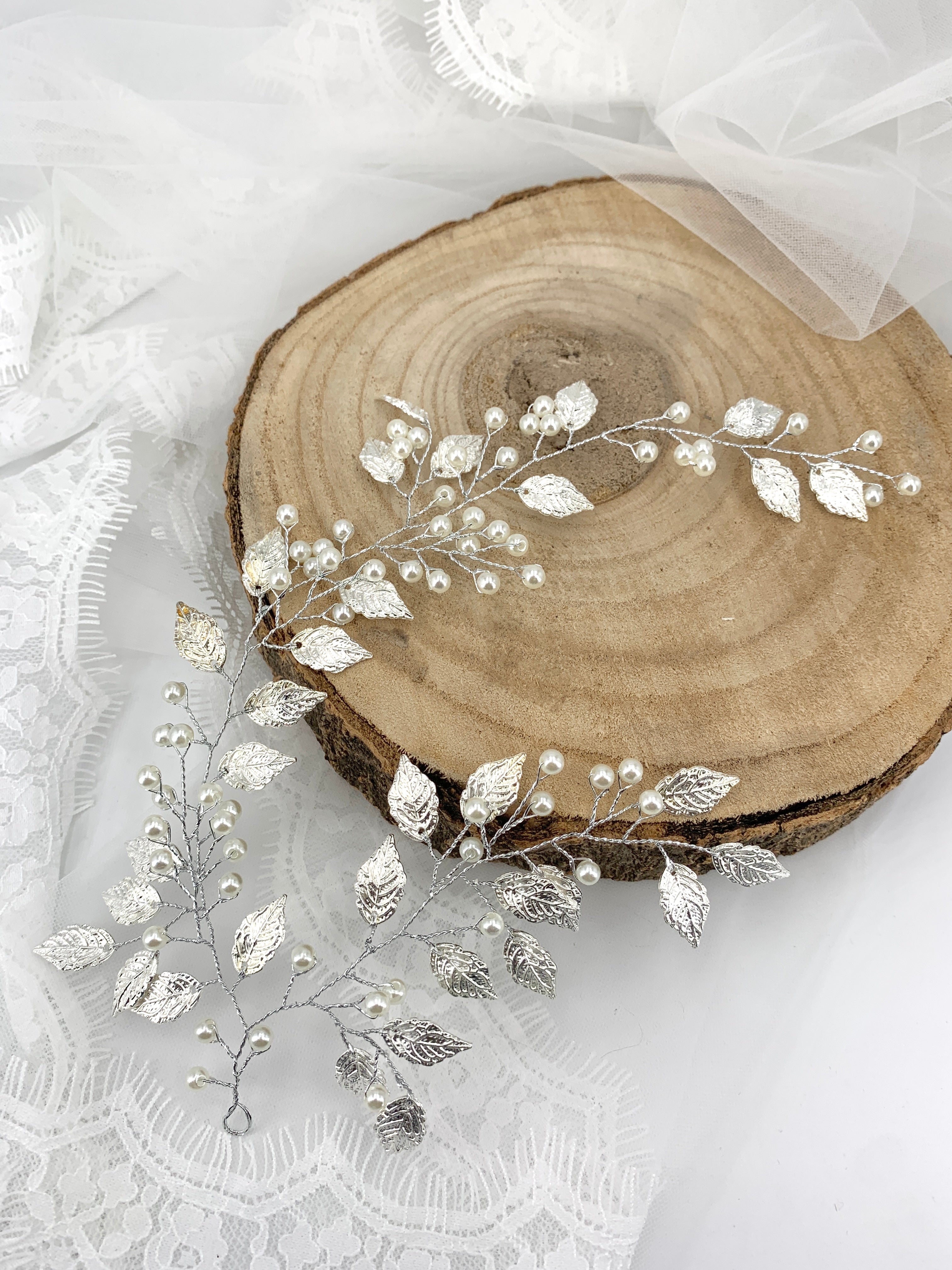 Vintage Haardraht Blätter Silber Brautschmuck Hochzeit Haarschmuck – ONDEGO®