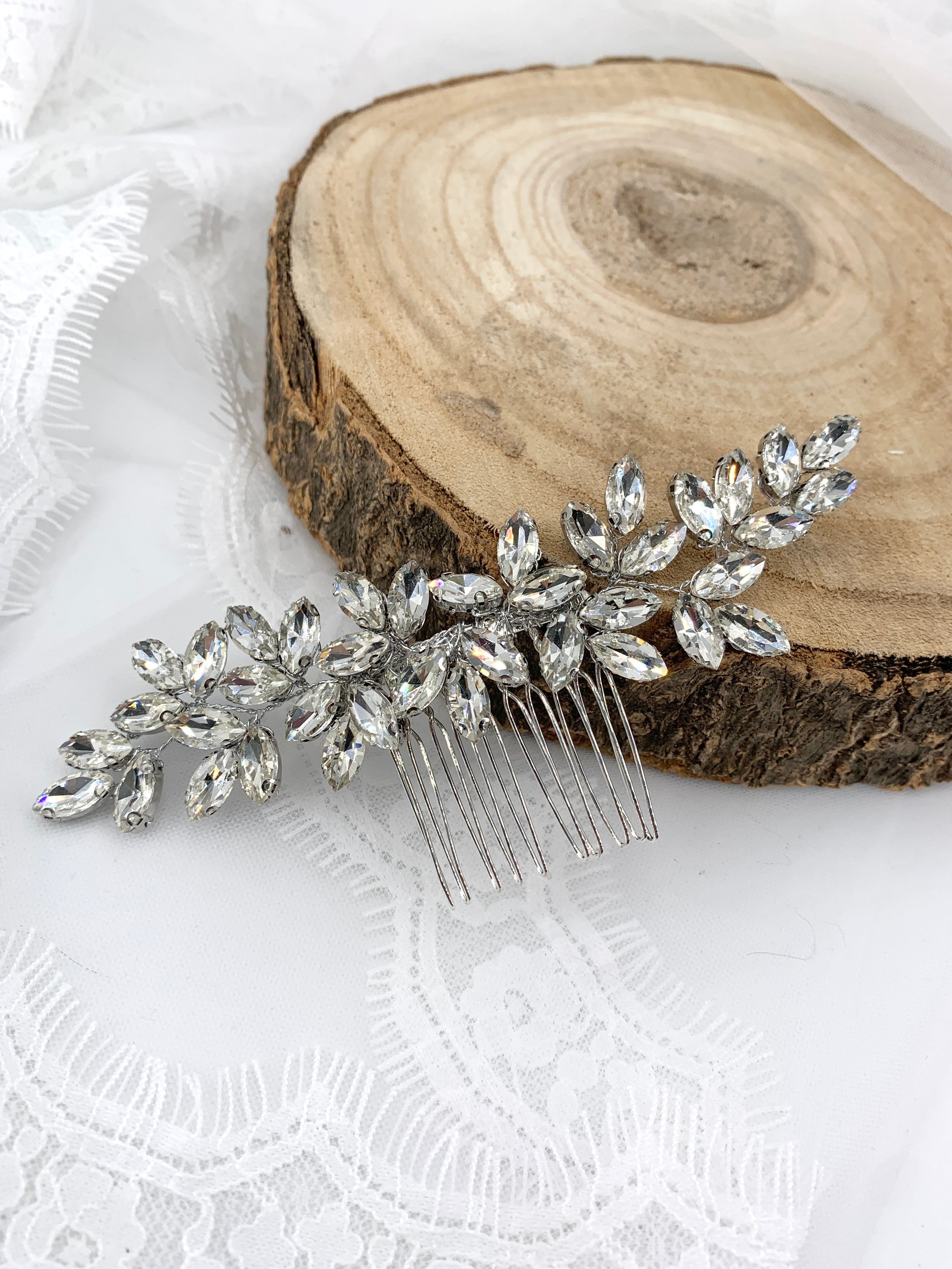 Haarkamm Strass Silber – Flexibler Brautschmuck | ONDEGO®