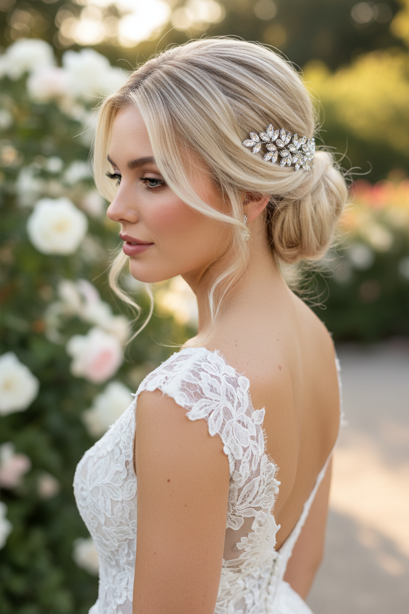 Haarkamm Strass Silber – Flexibler Brautschmuck | ONDEGO®