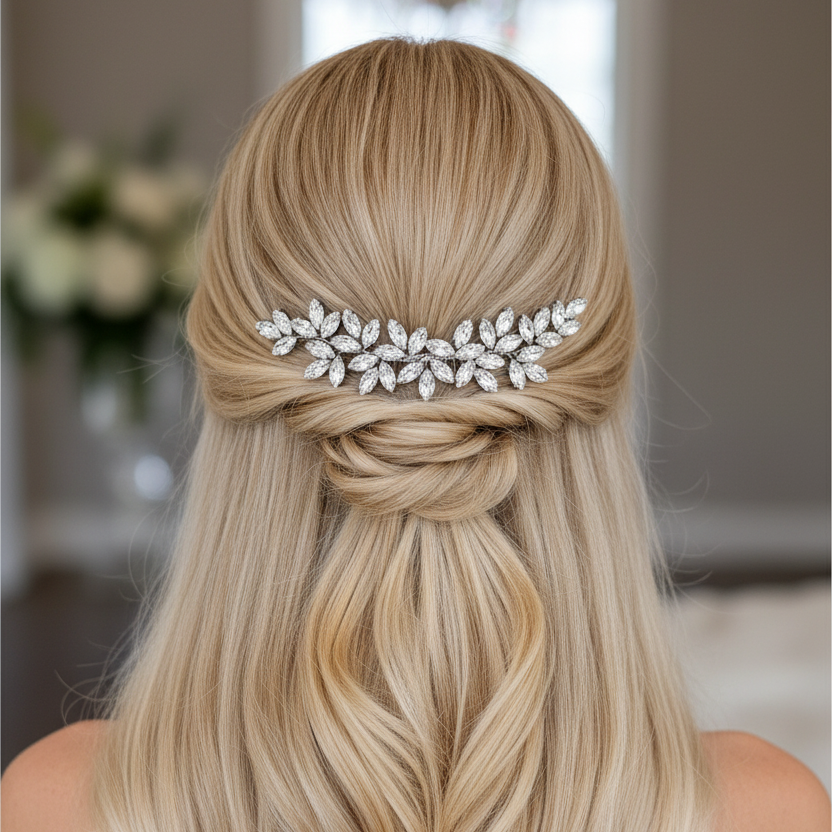 Haarkamm Strass Silber – Flexibler Brautschmuck | ONDEGO®