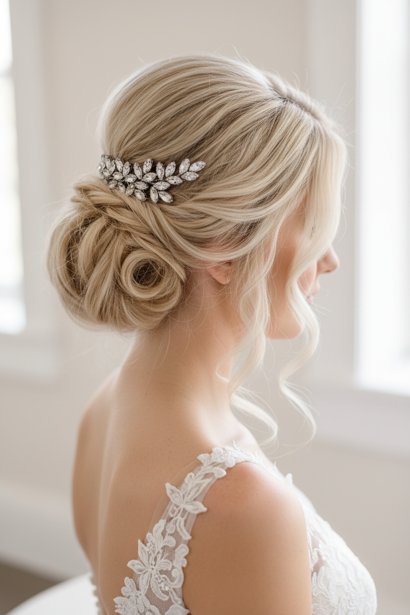 Haarkamm Strass Silber – Flexibler Brautschmuck | ONDEGO®