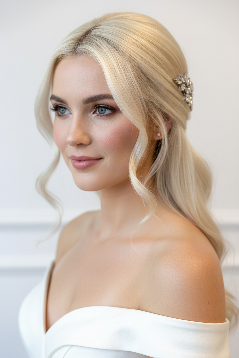 Haarkamm Strass Silber – Flexibler Brautschmuck | ONDEGO®