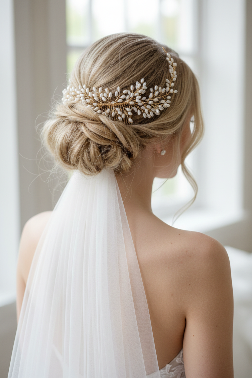 Haarkamm Leonie Gold – Ivory Perlen Haarschmuck | ONDEGO®