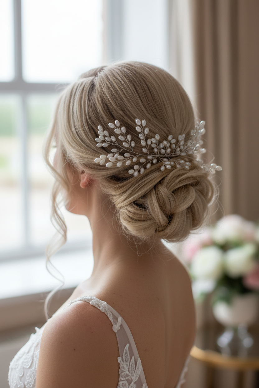 Haarkamm Vivi – Silber Haarschmuck mit Ivory Perlen | ONDEGO®