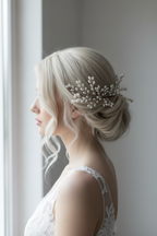Haarkamm Vivi – Silber Haarschmuck mit Ivory Perlen | ONDEGO®