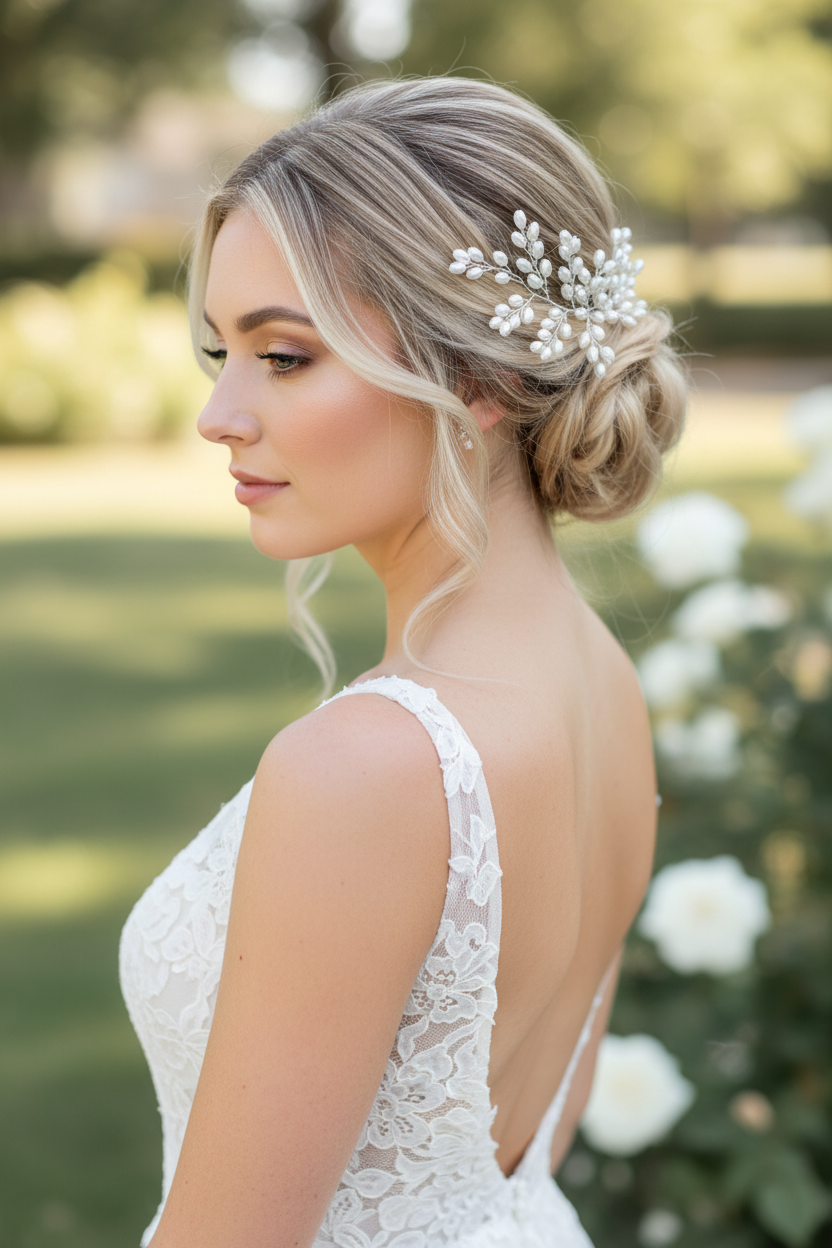 Haarkamm Vivi – Silber Haarschmuck mit Ivory Perlen | ONDEGO®