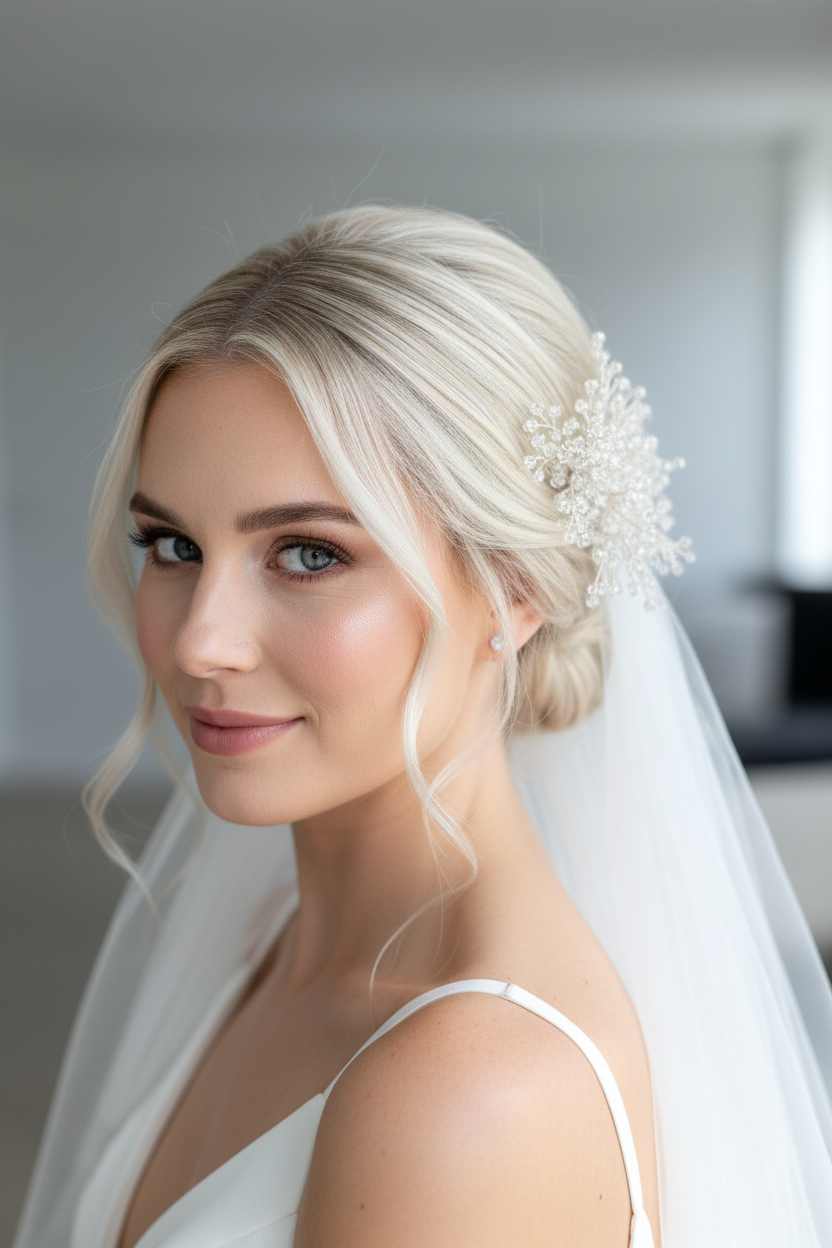 Haarkamm XXL Kristall – Silber Haarschmuck mit Glasschliffperlen | ONDEGO®