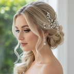 Haarkamm Ivory – Perlen & Kristall Haarschmuck in Silber | ONDEGO®