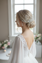 Haarkamm Ivory – Perlen & Kristall Haarschmuck in Silber | ONDEGO®