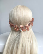 Vintage Haardraht Blätter Roségold – Brautschmuck mit Kristallen | ONDEGO®