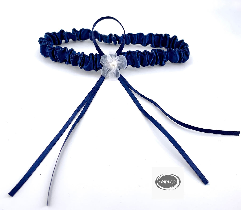 Strumpfband Spitze Dunkelblau – Dünnes Braut-Strumpfband „Something Blue“ Hochzeit | ONDEGO®
