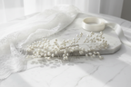 Haarkamm Vivi – Silber Haarschmuck mit Ivory Perlen | ONDEGO®