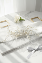 Haarkamm Ivory – Perlen & Kristall Haarschmuck in Silber | ONDEGO®
