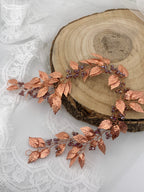 Vintage Haardraht Blätter Roségold – Brautschmuck mit Kristallen | ONDEGO®