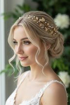Vintage Haardraht Blätter Gold Brautschmuck Hochzeit Haarschmuck – ONDEGO®