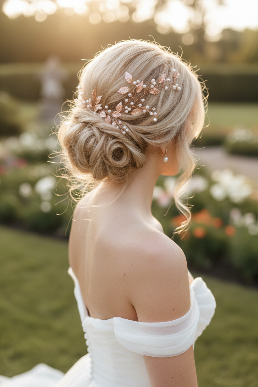 Vintage Haardraht Blätter Roségold Brautschmuck Hochzeit Haarschmuck – ONDEGO®