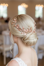 Vintage Haardraht Blätter Roségold Brautschmuck Hochzeit Haarschmuck – ONDEGO®