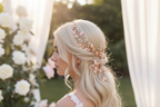 Vintage Haardraht Blätter Roségold Brautschmuck Hochzeit Haarschmuck – ONDEGO®
