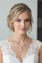 Brautschmuck mit Zirkonia – Rückenkette mit Halskette, Ohrringe oder Armband | Roségold | ONDEGO®