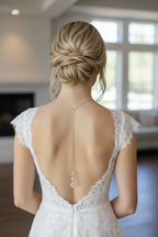 Brautschmuck mit Zirkonia – Rückenkette mit Halskette, Ohrringe oder Armband | Silber | ONDEGO®