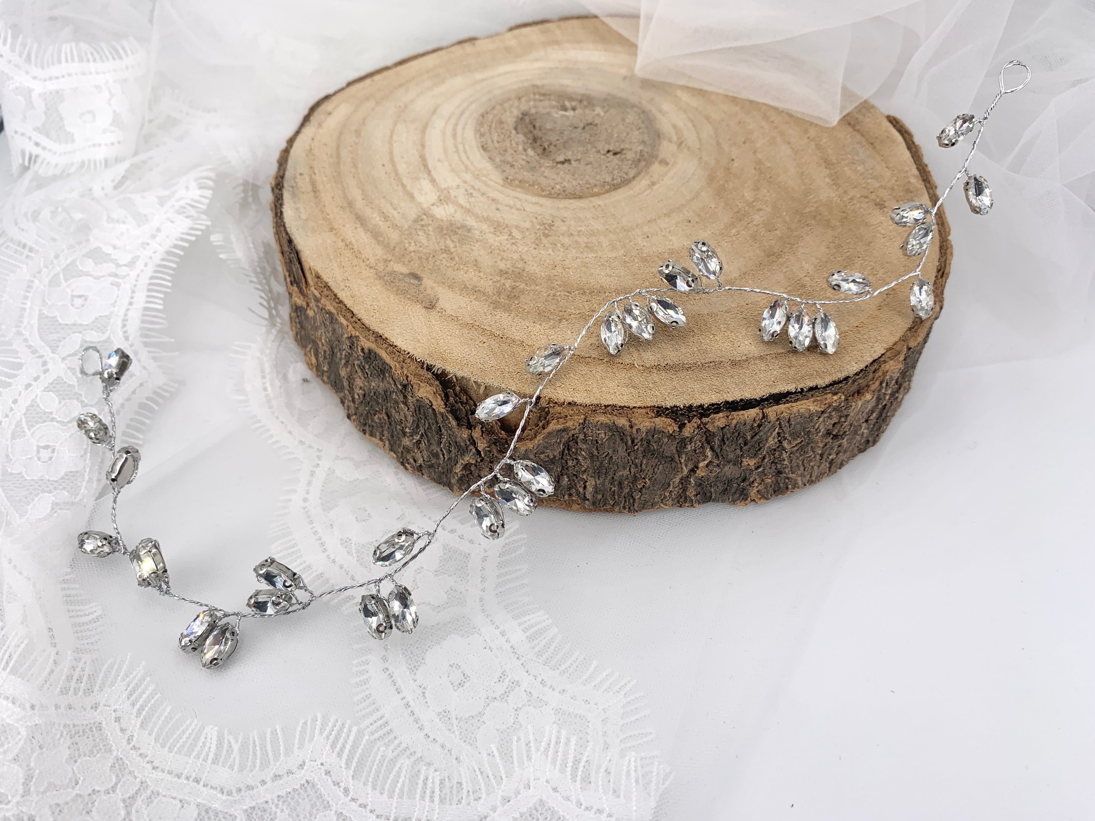 Haardraht Gold Silber Rosegold – Strass Brautschmuck flexibel – Haarschmuck Hochzeit | ONDEGO®