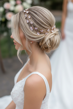 Haardraht Gold Silber Rosegold – Strass Brautschmuck flexibel – Haarschmuck Hochzeit | ONDEGO®