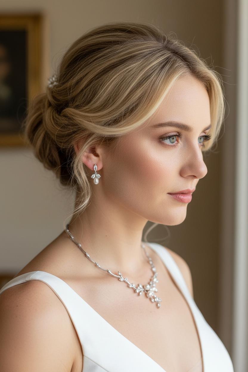 Zirkonia Schmuckset Silber – 2-teilig | Collier & Ohrringe| ONDEGO®