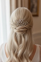 Haarkamm Strass – Dezenter Glitzer-Haarschmuck in Silber | ONDEGO®