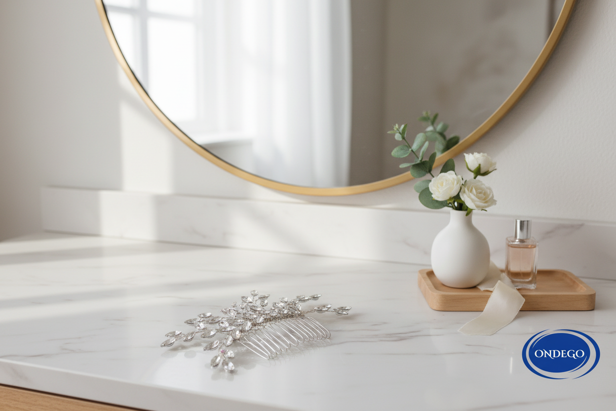Haarkamm Strass – Dezenter Glitzer-Haarschmuck in Silber | ONDEGO®