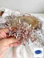 Haarkamm Rosa – Roségold Haarschmuck mit Perlen | ONDEGO®