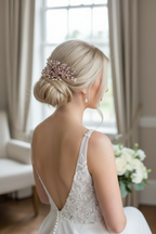 Haarkamm Rosa – Roségold Haarschmuck mit Perlen | ONDEGO®