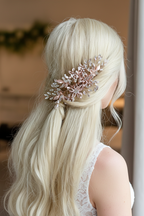 Haarkamm Rosa – Roségold Haarschmuck mit Perlen | ONDEGO®
