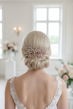 Haarkamm Rosa – Roségold Haarschmuck mit Perlen | ONDEGO®