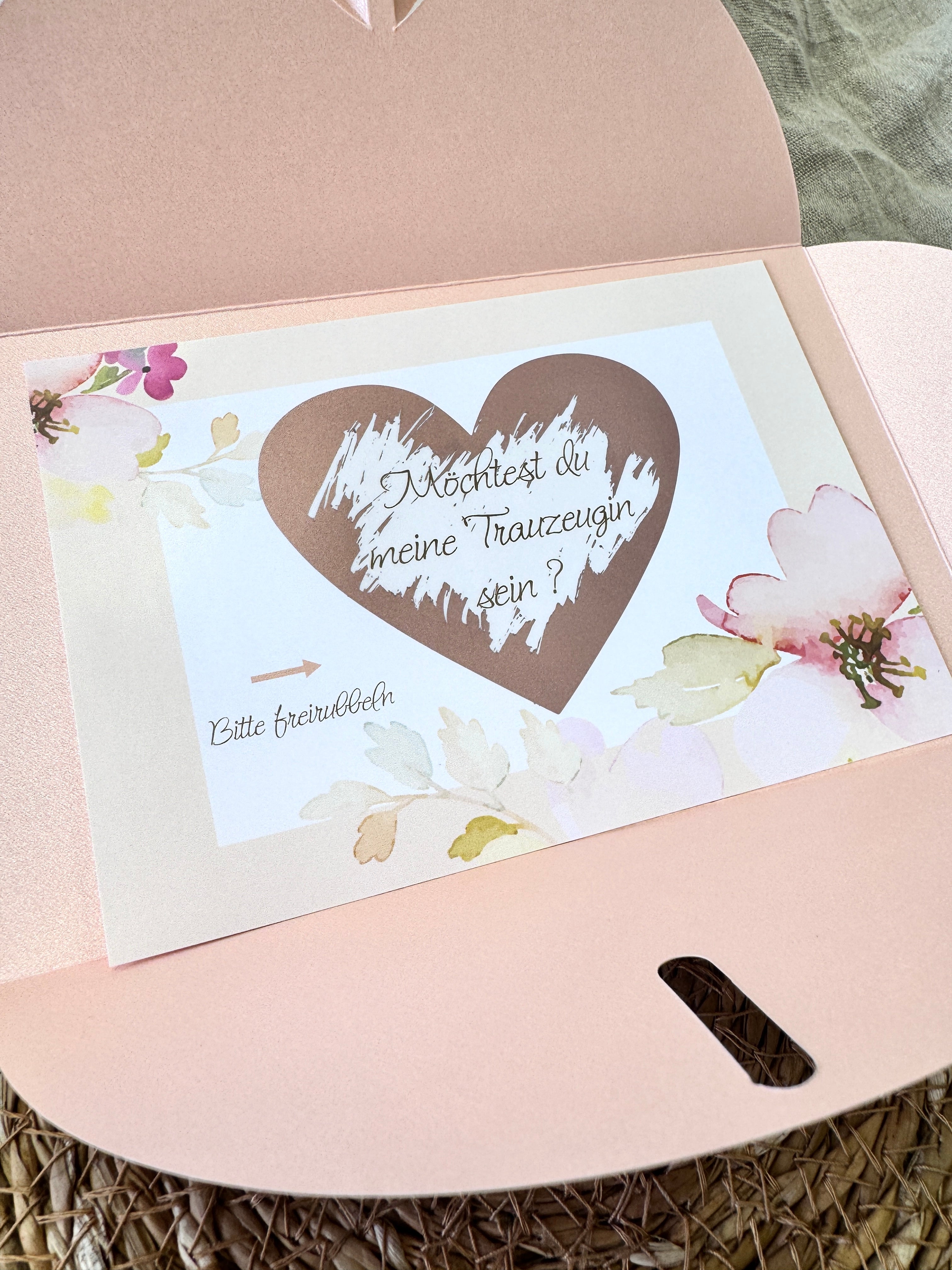 XXL Rubbelkarte – „Möchtest du meine Trauzeugin sein?“ | A6 | Gold oder Rosé | ONDEGO®