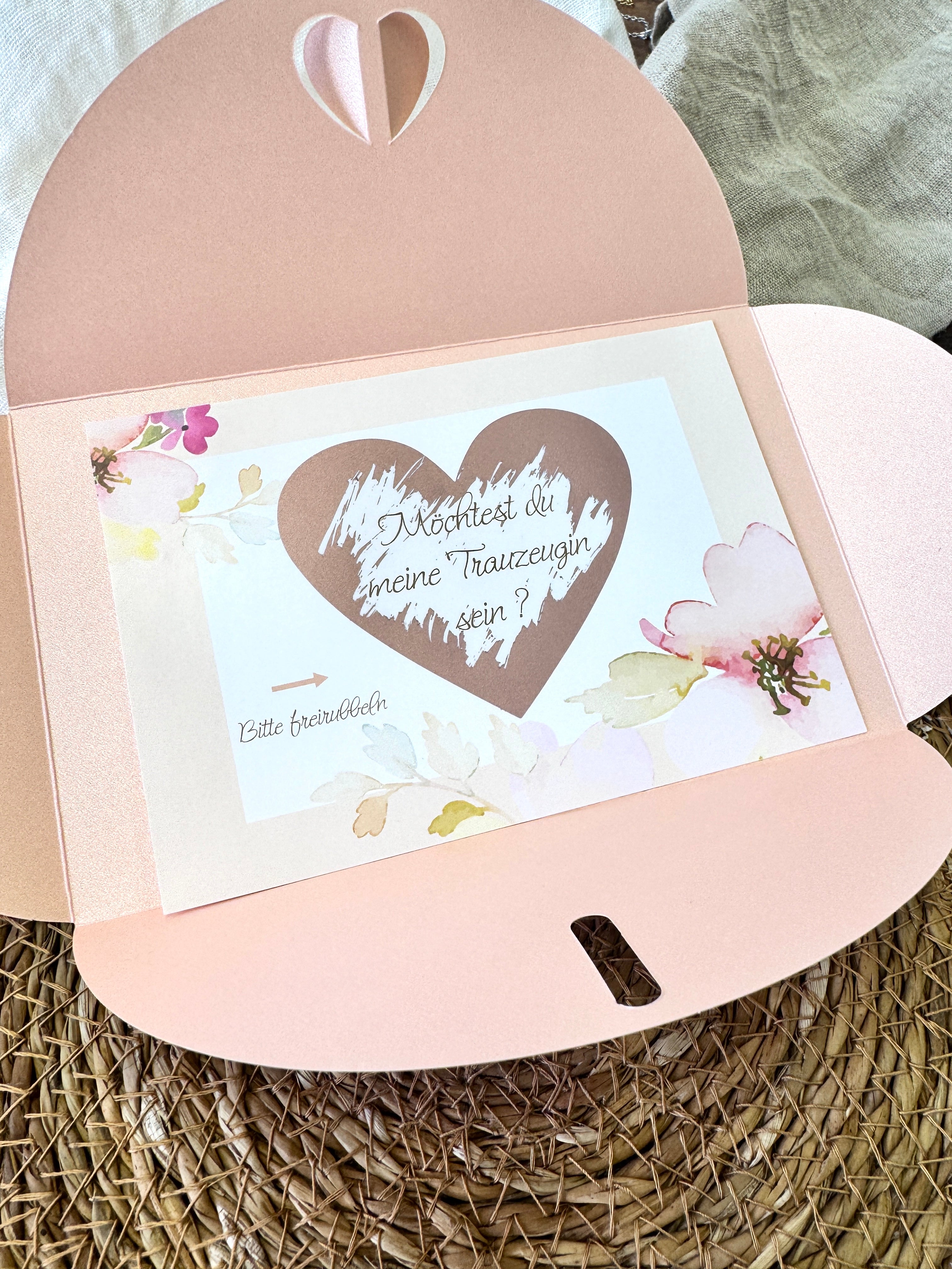 XXL Rubbelkarte – „Möchtest du meine Trauzeugin sein?“ | A6 | Gold oder Rosé | ONDEGO®