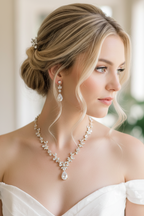 Zirkonia Blüten Schmuckset Gold – Collier, Ohrringe & Armband mit AAA+ Zirkonia | ONDEGO®