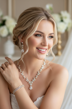 Zirkonia Blüten Schmuckset Gold – Collier, Ohrringe & Armband mit AAA+ Zirkonia | ONDEGO®
