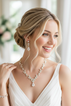 Zirkonia Blüten Schmuckset Gold – Collier, Ohrringe & Armband mit AAA+ Zirkonia | ONDEGO®