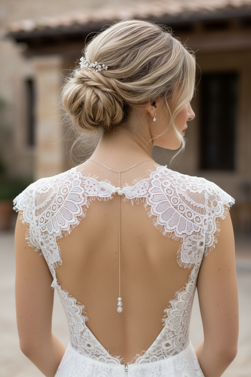 Elegante Rückenkette mit Strassperlen – glamouröser Rückenschmuck für Braut & besondere Anlässe | ONDEGO®