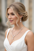 Zirkonia Blüten Schmuckset Roségold – Collier, Ohrringe & Armband mit AAA+ Zirkonia | ONDEGO®