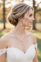 Zirkonia Blüten Schmuckset Roségold – Collier, Ohrringe & Armband mit AAA+ Zirkonia | ONDEGO®