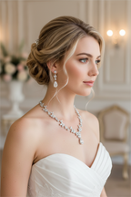 Zirkonia Blüten Schmuckset Silber – Collier, Ohrringe & Armband mit AAA+ Zirkonia | ONDEGO®