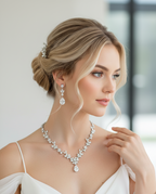 Zirkonia Blüten Schmuckset Silber – Collier, Ohrringe & Armband mit AAA+ Zirkonia | ONDEGO®